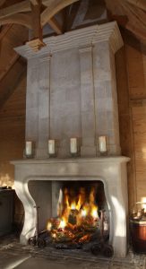 Baronial-Stone-Fireplace-in-Antiqued-Massangis-Jaunne-French-Limestone-(3)