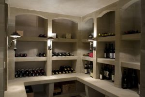 Private-Residence,-Stone-Wine-Cellar-with-Cabinets